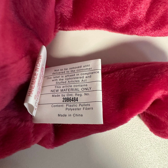 Ty Valentina Beanie Baby Bear Plush Toy Red Valentine's Day Canadian Tush NWT - Picture 12 of 16